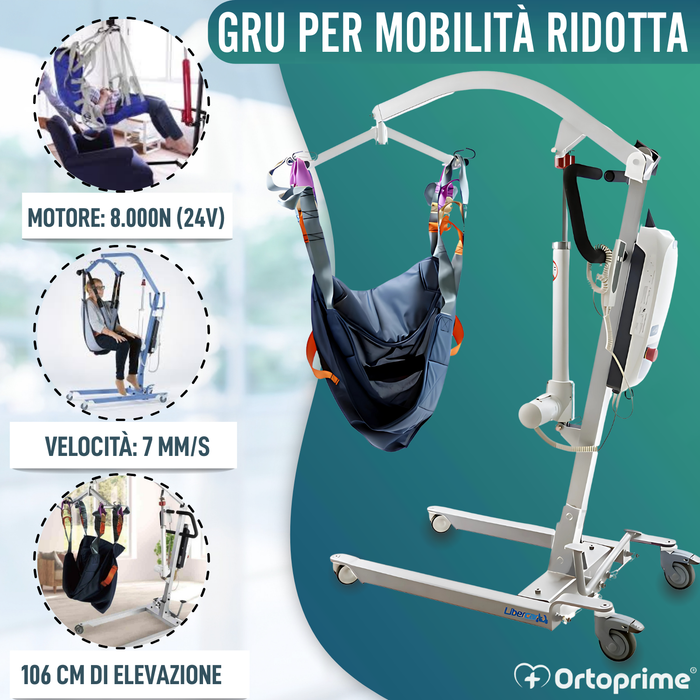 Gru per Sollevare Pazienti Alta Qualità | Imbracatura Inclusa
