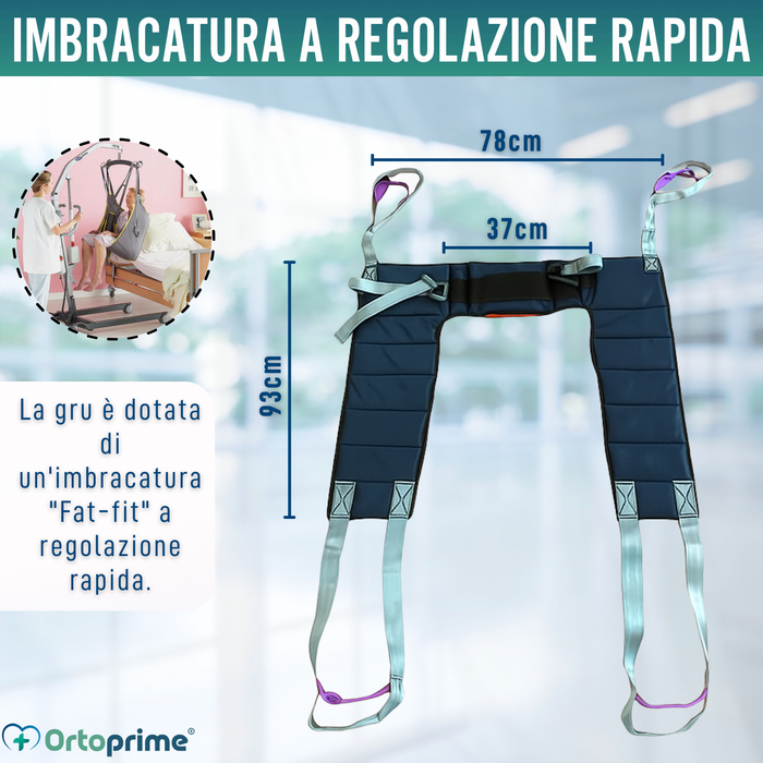 Gru per Sollevamento Utente con Imbracatura Rapida Inclusa