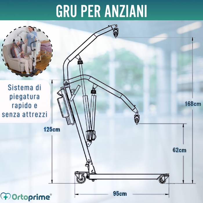 Gru per Sollevare Pazienti Alta Qualità | Imbracatura Inclusa
