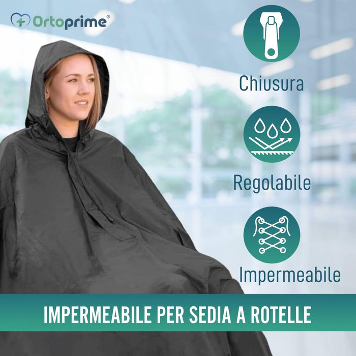 Impermeabile con Cerniera per Sedia a Rotelle