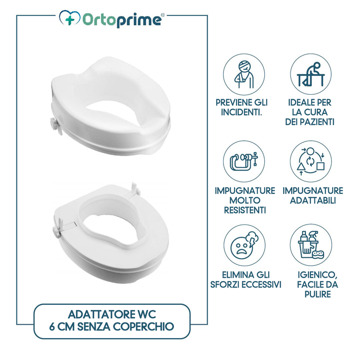 Alzatore WC Senza Coperchio 6 cm | Universale