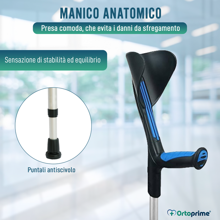 Stampelle per Adulti Ortopedica Anatomica Blu | 1 Unità