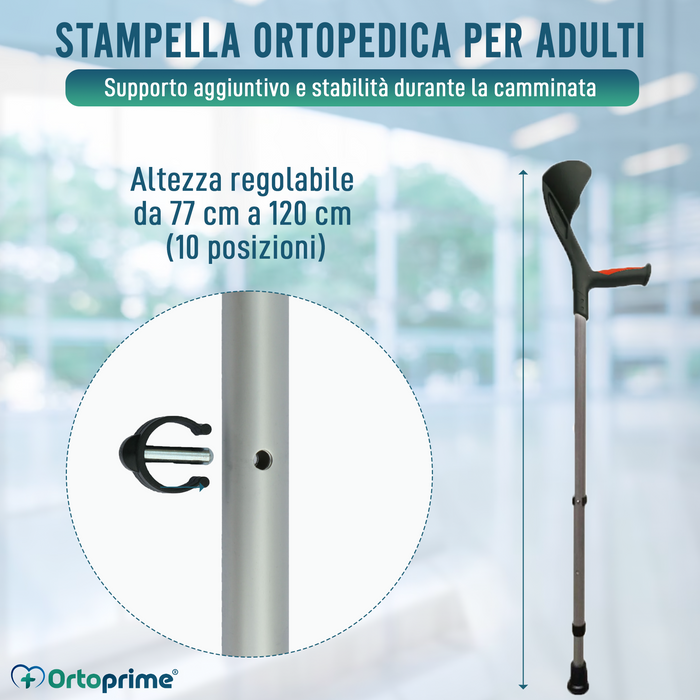 Stampelle per Adulti Ortopedica Anatomica Rossa | 1 unità