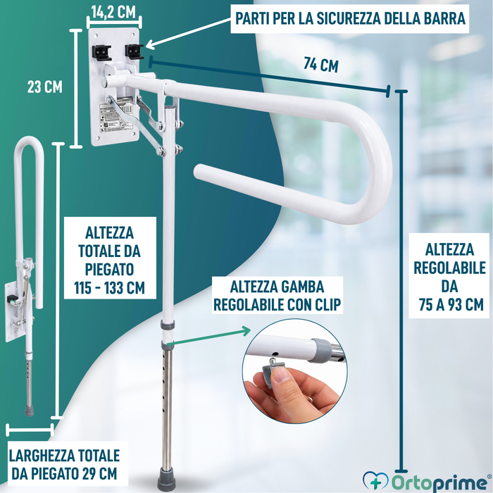 Barra Asidero da Bagno Pieghevole con Pata | Bagno Adattato