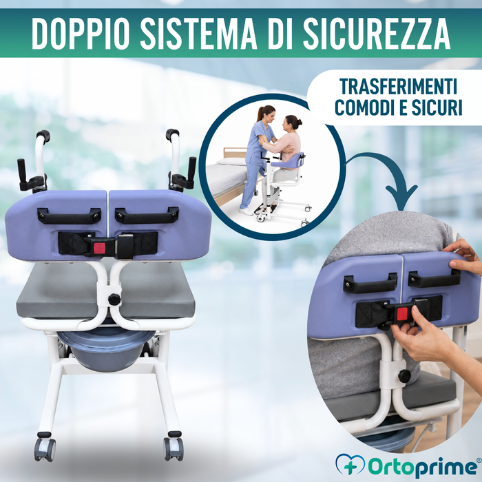 Sedia da Trasferimento 3 in 1 | Sedia WC Regolabile