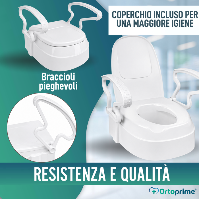 Rialzo WC Regolabile 3 Altezze | Sedile con Coperchio