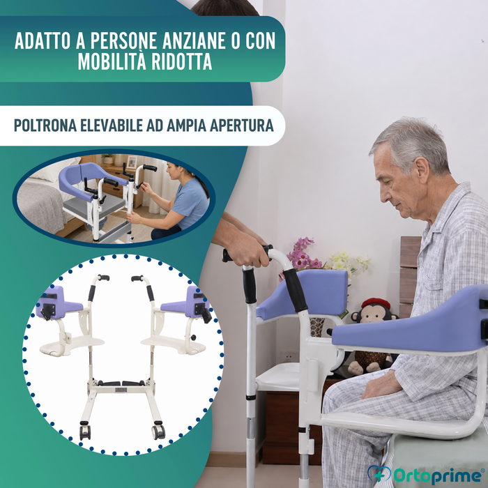Sedia da Trasferimento 3 in 1 | Sedia WC Regolabile