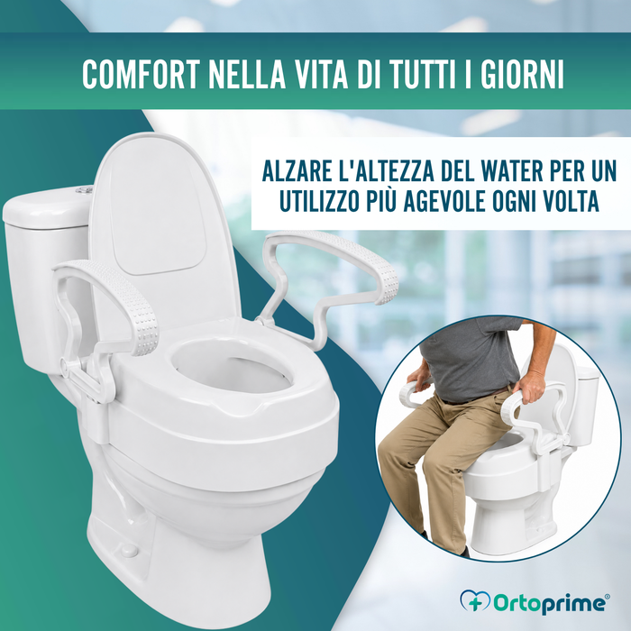Rialzo WC Regolabile 3 Altezze | Sedile con Coperchio