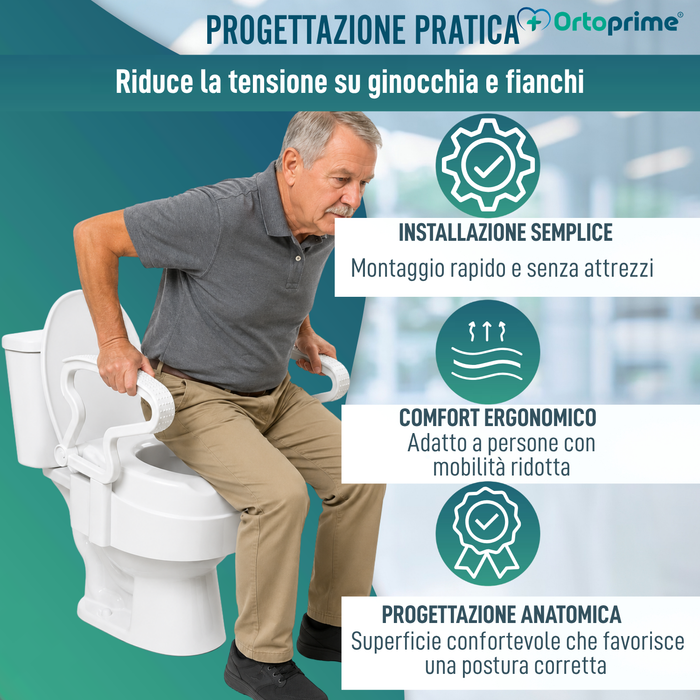 Rialzo WC Regolabile 3 Altezze | Sedile con Coperchio
