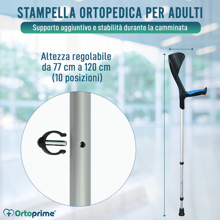 Stampelle per Adulti Ortopedica Anatomica Blu | 1 Unità