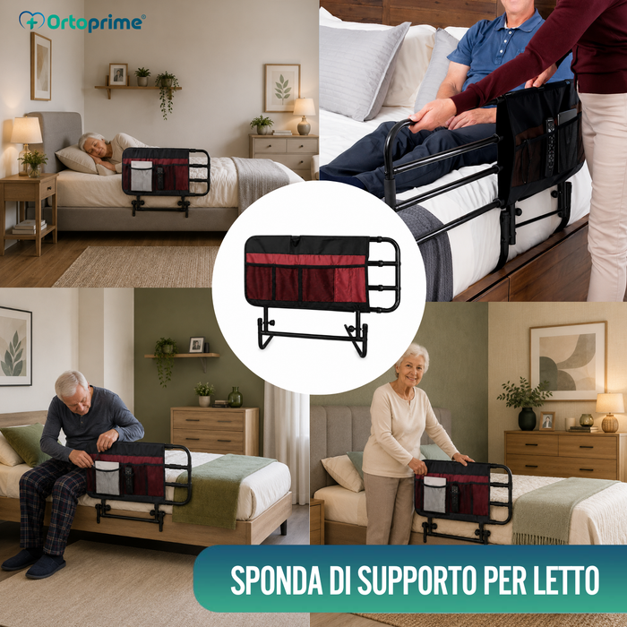 Ringhiera per Letto per Adulti con Tasche e Regolabile