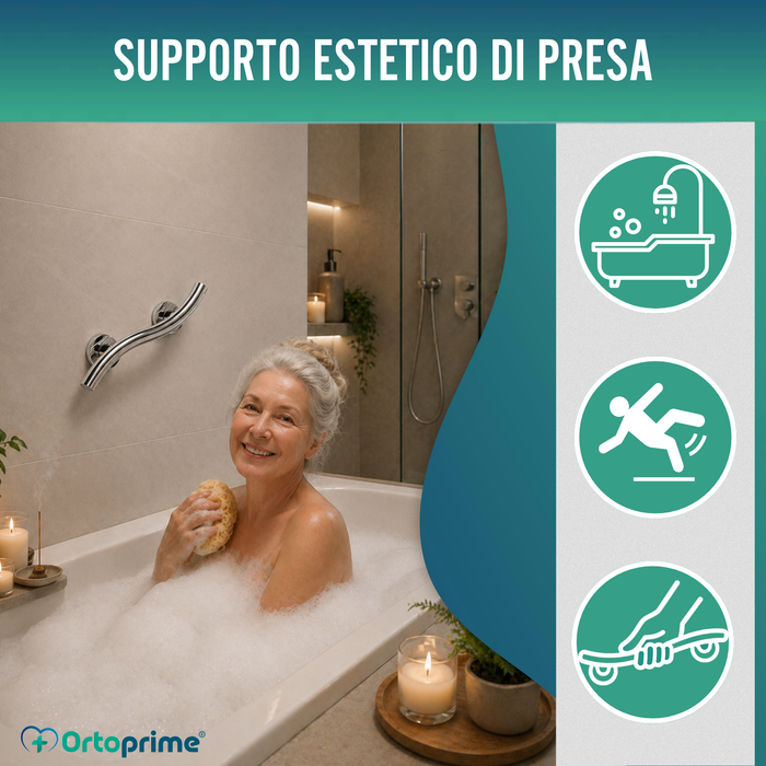Barra di Sostegno per Bagno in Acciaio Inox | 35 cm