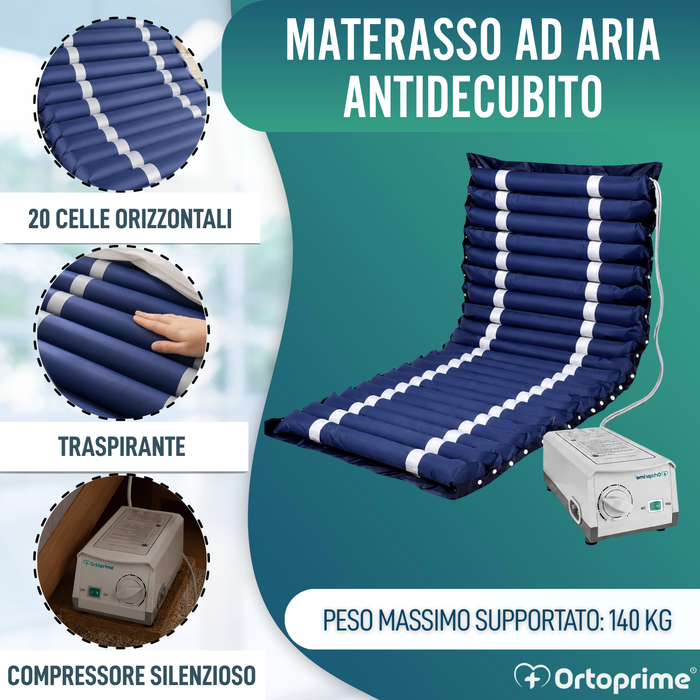 Materasso Antidecubito ad Aria con Compressore Silence per Letto