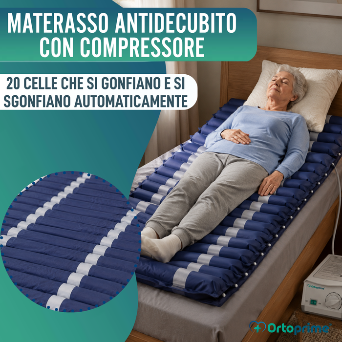 Materasso Antidecubito ad Aria con Compressore Silence per Letto