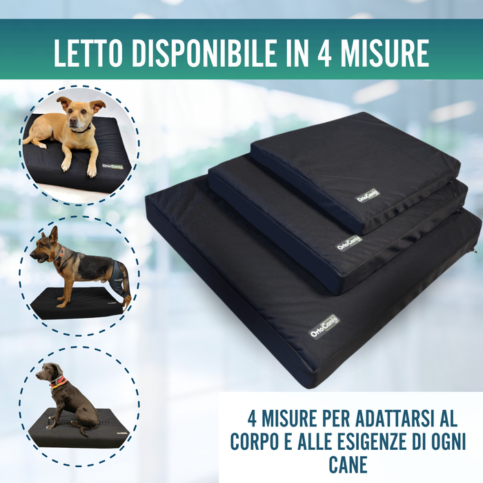 Materasso Visco per Cani con Fodera Impermeabile| 4 Misure