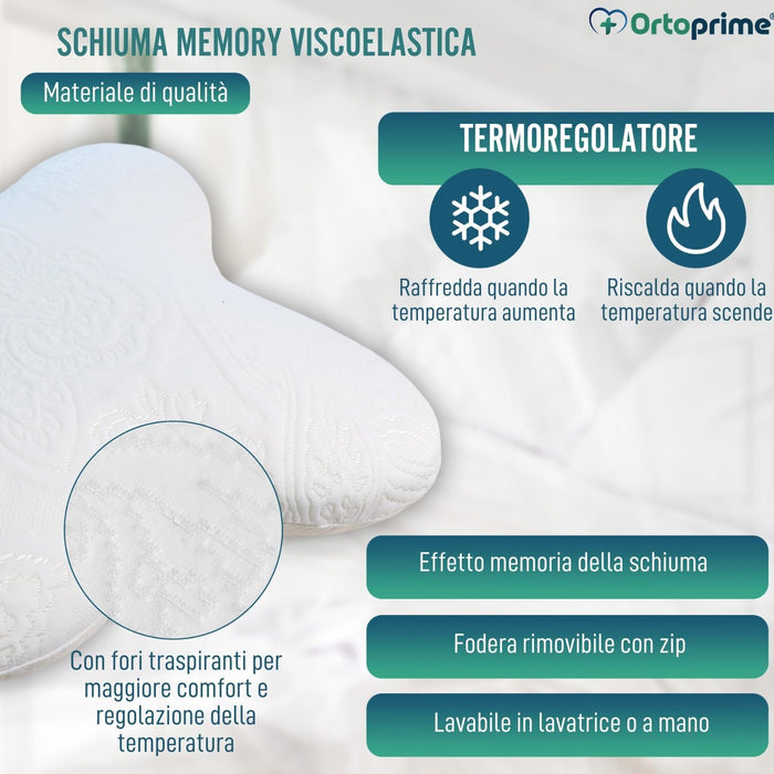 Cuscino a Farfalla in Memory Foam con Effetto Memoria Adattabile