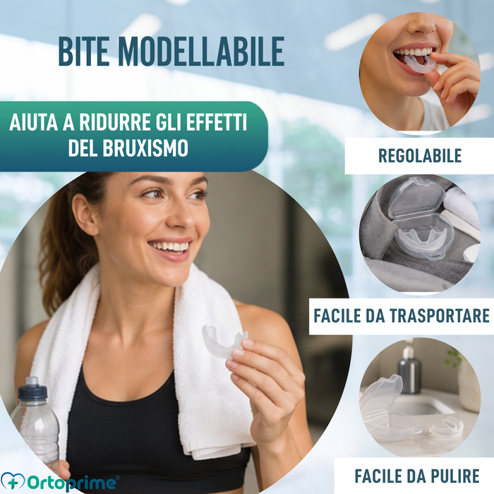Ferula Dentale per Bruxismo Moldabile Riutilizzabile | Con Custodia