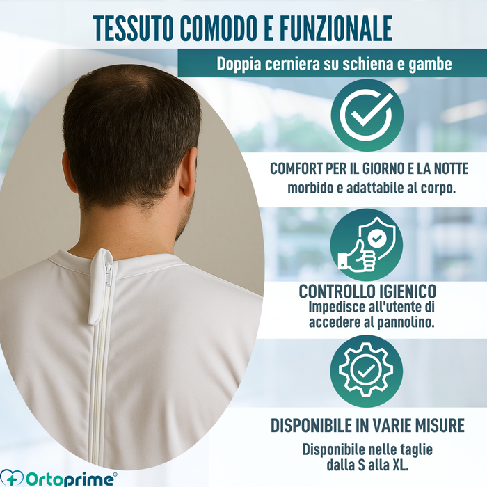 Pigiama Antincontinenza Manica Corta Unisex | Adulti