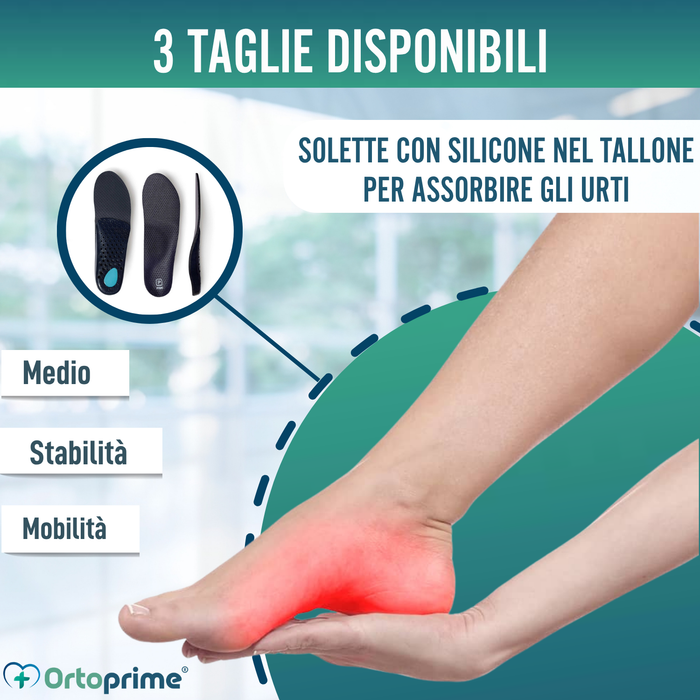 Plantari ortopedici per fascite plantare | 3 misure