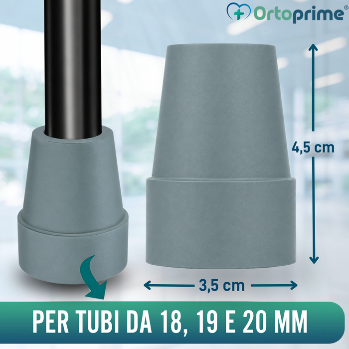 Puntale Antiscivolo per Bastone e Stampella | 2 pz