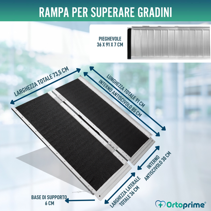 Rampa per Sedia a Rotelle Pieghevole Saliscale Portatile