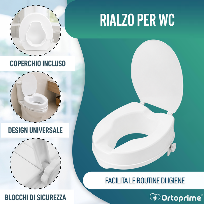 Sollevatore WC con e senza Coperchio | Resistente 223 kg