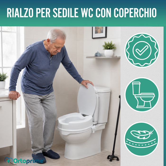 Rialzo WC con Coperchio 10 cm | Universale