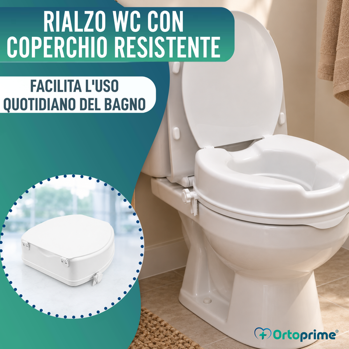 Sollevatore WC con e senza Coperchio | Resistente 223 kg