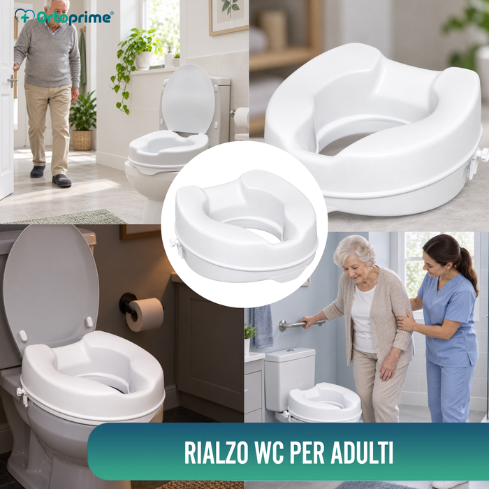 Sollevatore WC con e senza Coperchio | Resistente 223 kg
