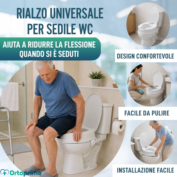 Rialzo WC con Coperchio 10 cm | Universale