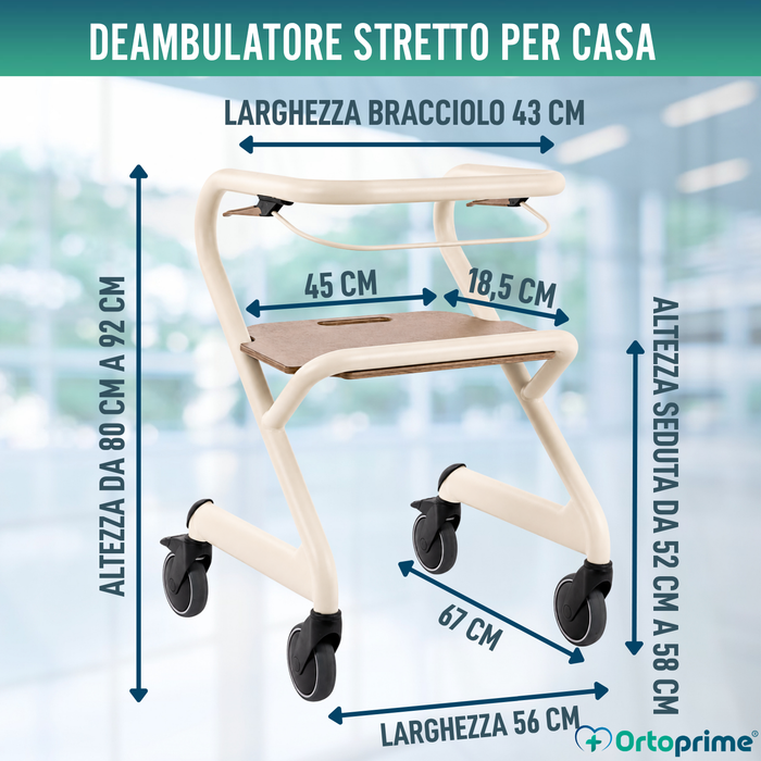 Rollator con Sedile e Freno Centrale | Uso Interno