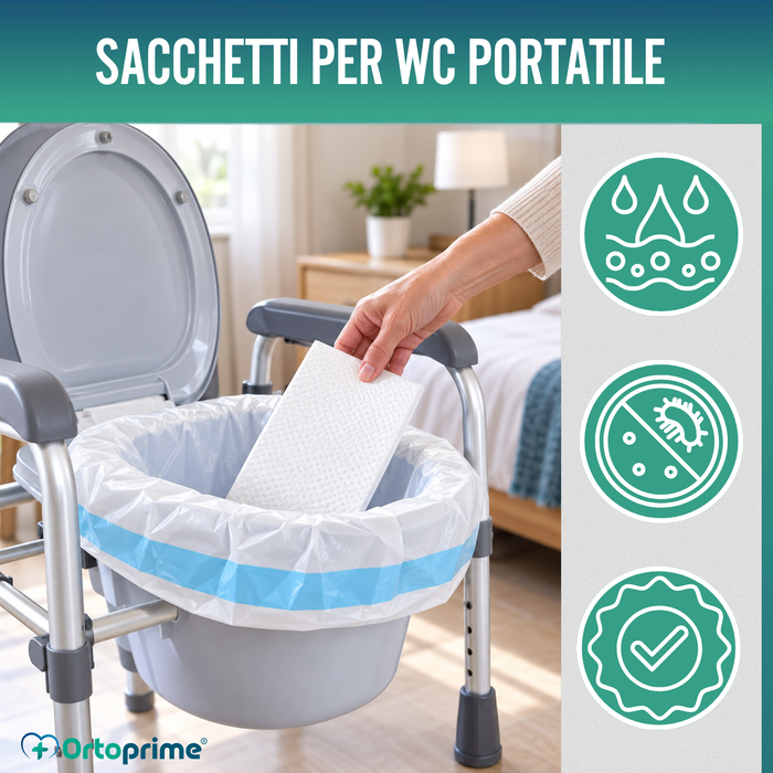 Borse da WC Usa e Getta con Cuscinetti e Manici | Pack 50