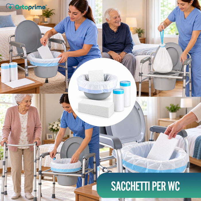 Borse da WC Usa e Getta con Cuscinetti e Manici | Pack 50