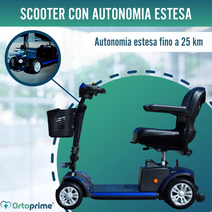 Scooter Elettrico Compatto e Smontabile | 4 Ruote