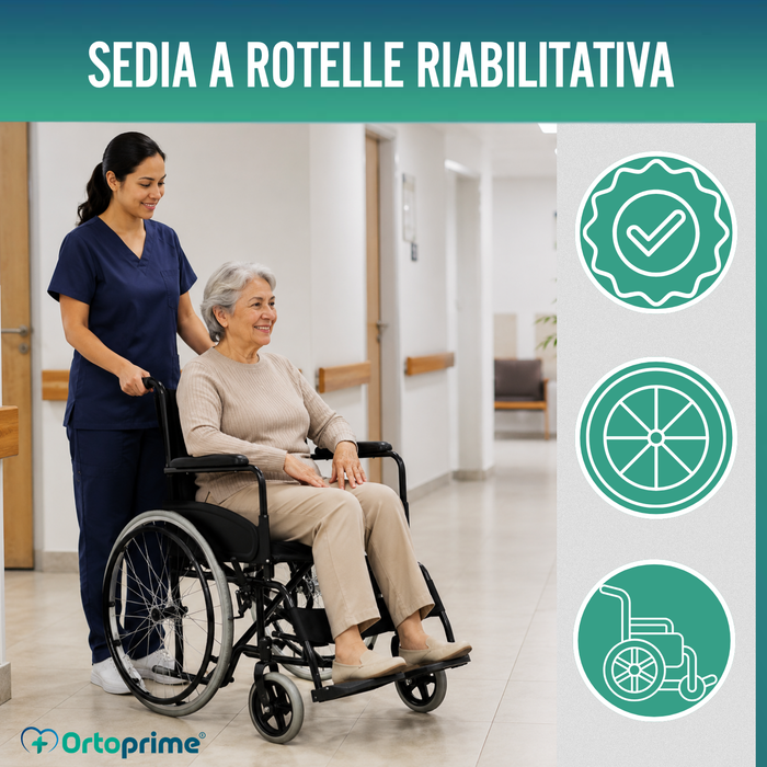 Sedia a Rotelle Pieghevole Auto-Propellente con Cintura di Sicurezza