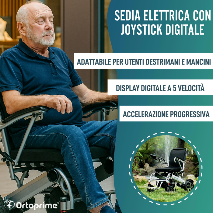 Sedia a Rotelle Elettrica Ultra-Leve con Batteria al Litio
