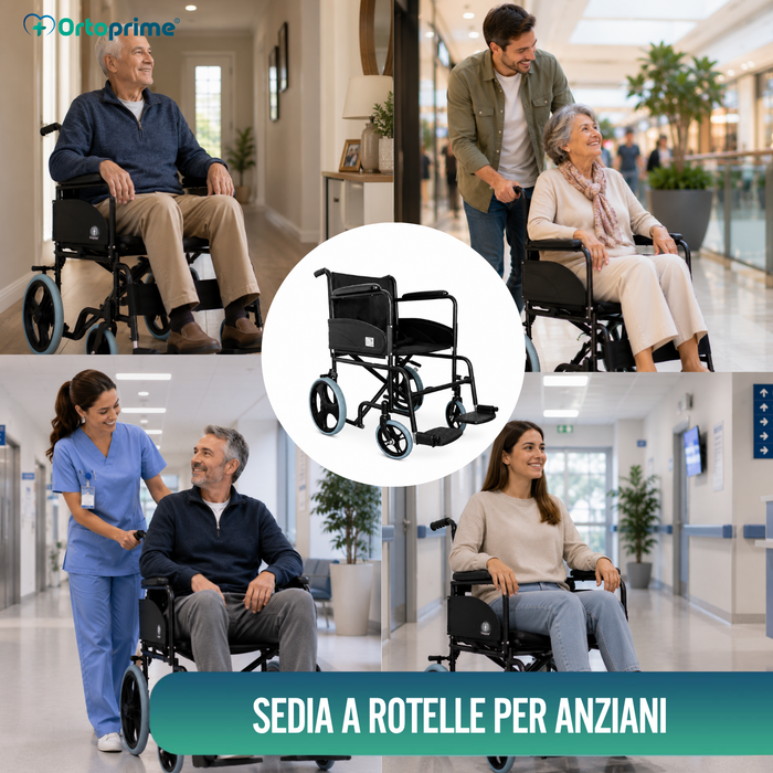 Sedia a Rotelle Pieghevole Ortopedica per Adulti