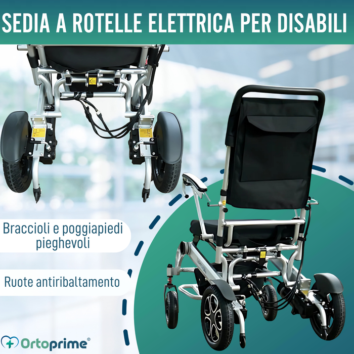 Sedia a Rotelle Elettrica Ultra-Leve con Batteria al Litio