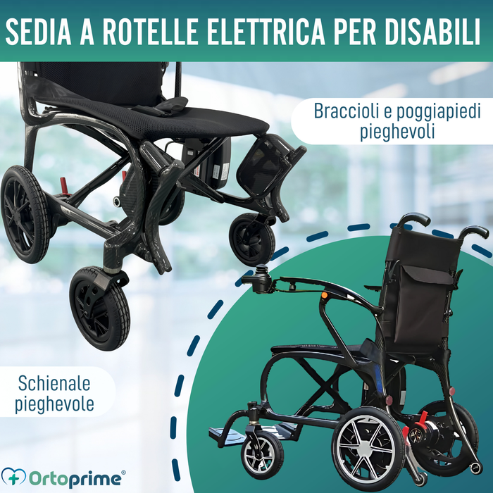 Sedia Elettrica per Disabili Compatta | Fibra di Carbonio