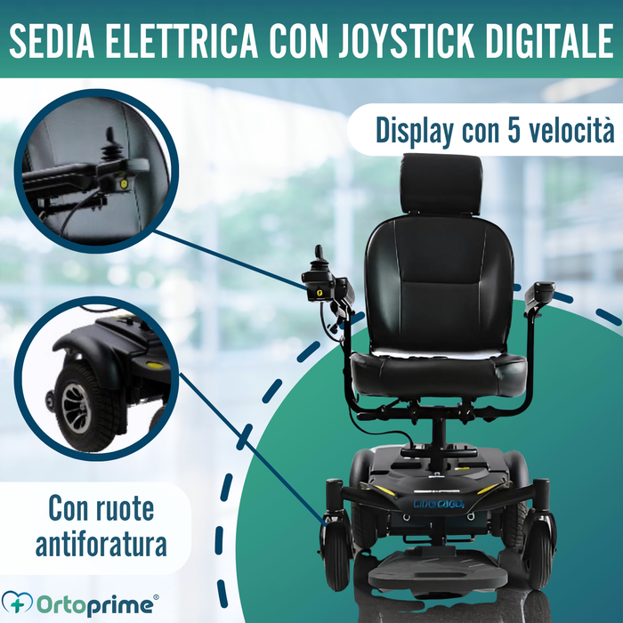 Sedia a Rotelle Elettrica Smontabile con Joystick Digitale
