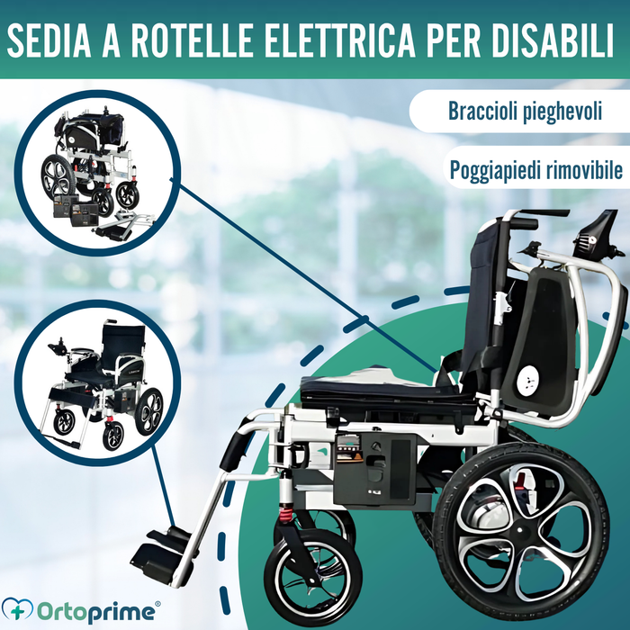 Sedia Elettrica a Rotelle Grandi | Con Batteria al Litio