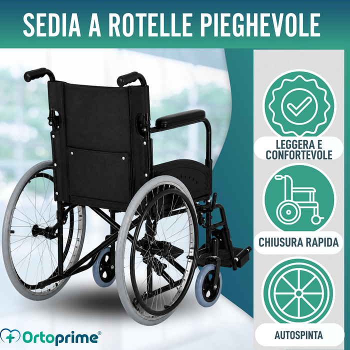 Sedia a Rotelle Pieghevole Leggera per Anziani Autopropulsate