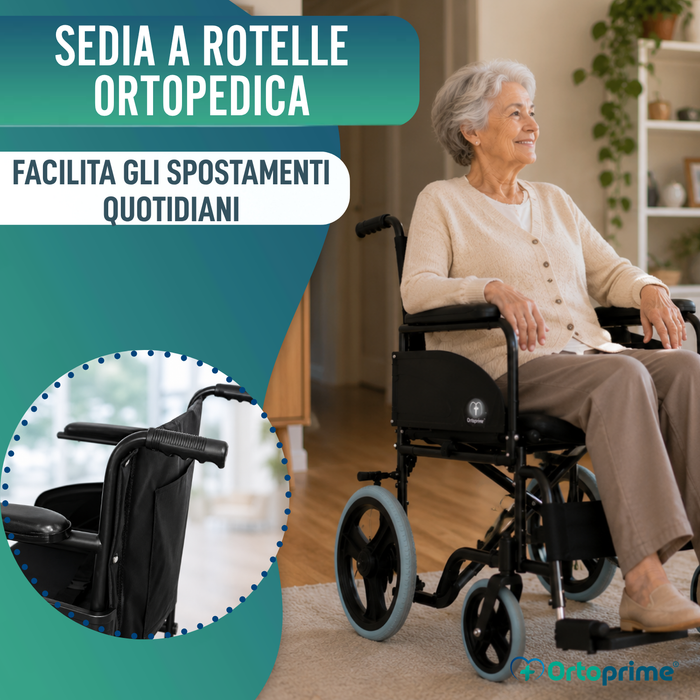 Sedia a Rotelle Pieghevole Ortopedica per Adulti