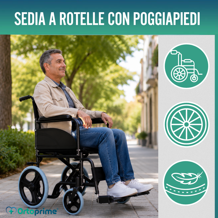 Sedia a Rotelle Pieghevole Ortopedica per Adulti