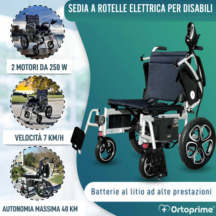 Sedia Elettrica a Rotelle Grandi | Con Batteria al Litio