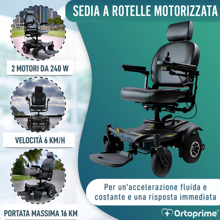 Sedia a Rotelle Elettrica Smontabile con Joystick Digitale