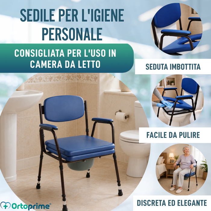Sedia WC Imbottita con Vaso Portatile