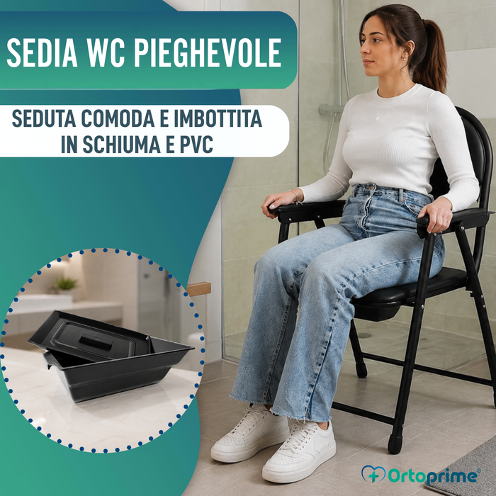 Sedia WC Anziani Pieghevole | Sedia Inodoro Portatile