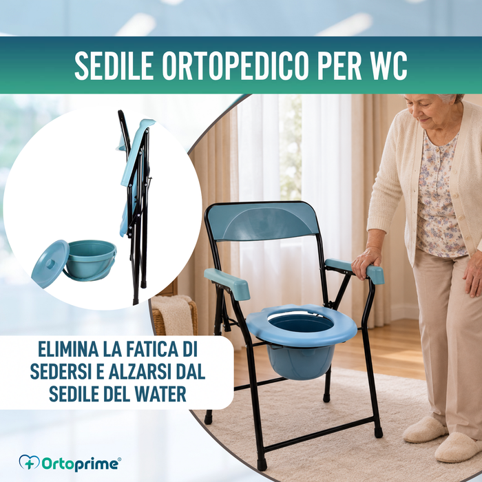 Sedia WC Pieghevole Anziani | Water Portatile Adulti