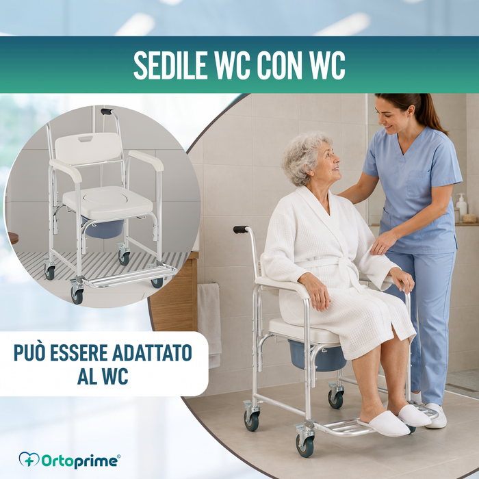 Sedia Doccia WC con Piedi Pieghevoli